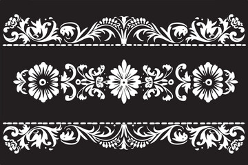 Fototapeta premium Laser Cut Botanical Stencil Bundle