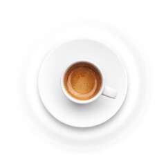 Coffee Cup Top View Isolated on White Background