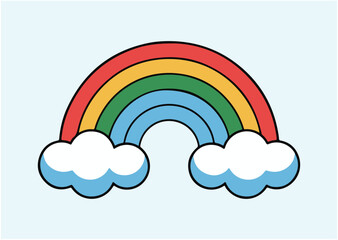 Rainbow on clouds Vector design