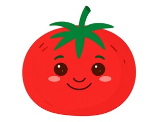 Cute cartoon tomato with a happy face