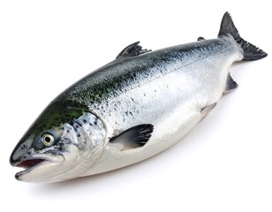 Obraz premium Fresh salmon on white background (2)