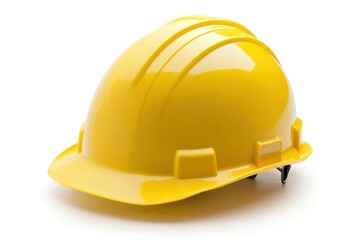 Bright yellow hard hat safety equipment for construction workers