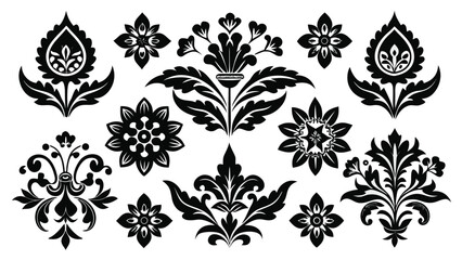 Fototapeta premium black and white floral ornament