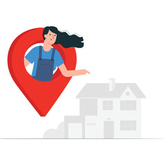 Address Location – Map & Navigation Illustration