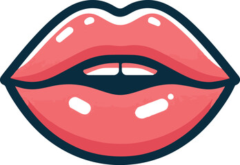 red lips vector