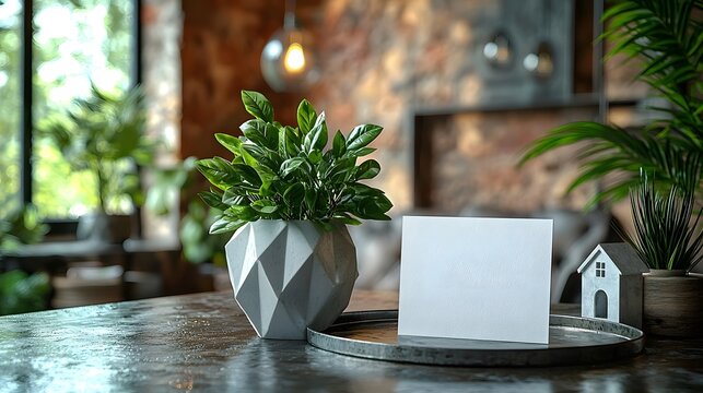 Modern housewarming setting with minimalist decor