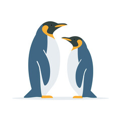 Two blue and yellow penguins standing together birds animals