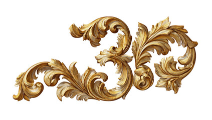 Ornate gold decorative scroll (2)