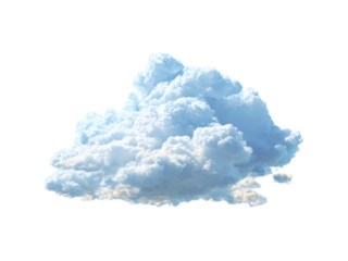 Fluffy cumulus cloud isolated on black background with bright white and blue tones weather, Isolated, Png Transparent Background