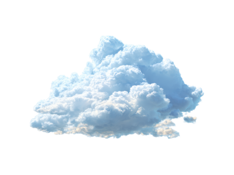 Fluffy cumulus cloud isolated on black background with bright white and blue tones weather, Isolated, Png Transparent Background