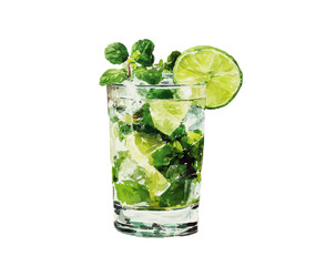 Vibrant illustration of a Mojito