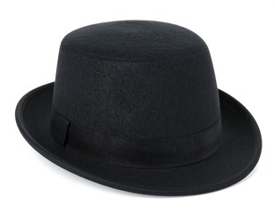 Black top hat on white background