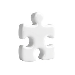Obraz premium A single, white puzzle piece. It has a smooth, rounded appearance, and is set against a black background