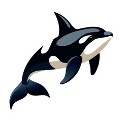 Minimalist orcas silhouette illustration for modern ocean inspired home