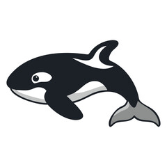 Minimalist orcas silhouette illustration for modern ocean inspired home