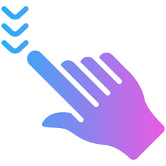 swipe down gradient fill icon
