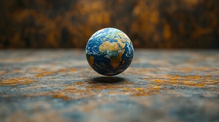 Floating earth toy suspended in the air by an invisible force field