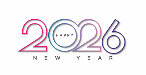 beautiful 2026 number line. 2026 new year vector. for a poster, greeting card and 2026 new year calendar.