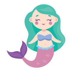Colorful mermaid vector illustration