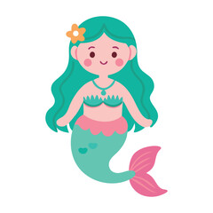 Colorful mermaid vector illustration