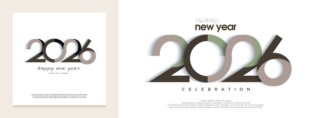 Happy new year 2026 with colorful numbers. New year celebration 2026. Colorful and unique number vector.