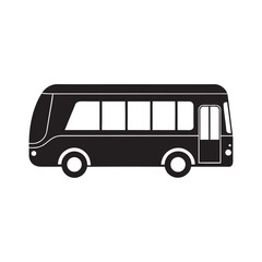 Public Transport Futuristic Bus Silhouette Vector Illustration