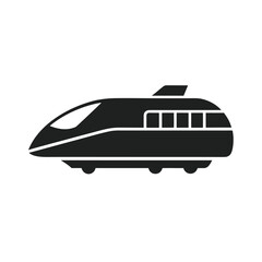 Modern Maglev Train Transport Silhouette Vector Design