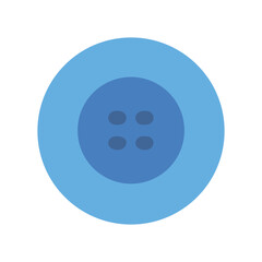 Fototapeta premium Light Blue Button with Four Holes Isolated on White Background