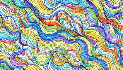 A vibrant, colorful design features flowing, interwoven lines in a variety of hues, creating a dynamic and captivating visual effect.