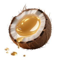 World Coconut Day – Golden Coconut Oil Flowing from Fresh Coconut