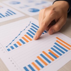 Business growth analysis office infographic professional setting close-up view