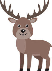 Deer in cute cartoon style isolated icon