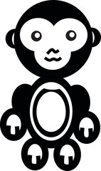 Playful stylized monkey graphic perfect for children's designs, logos, and fun branding