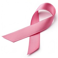 pink ribbon on white background