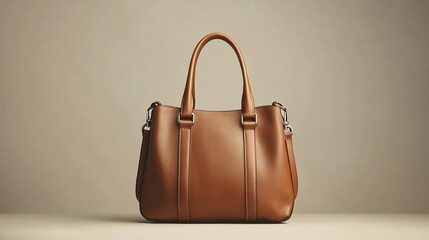 Elegant tan leather tote bag.  A sophisticated and practical handbag