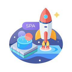 space rocket vector illustration