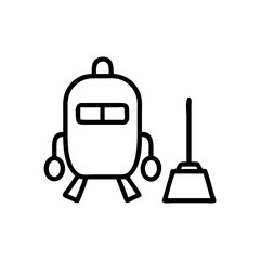 Obraz premium Robotic vacuum cleaner and its charging station in minimalist design 