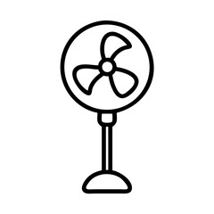 Obraz premium Floor fan in minimalist design on white background 