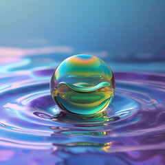 Gradient iPhone wallpaper oil bubble in water background