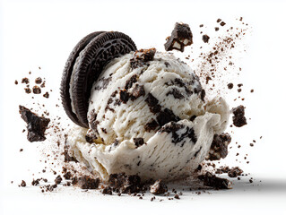 oreo ice cream isolated on white background