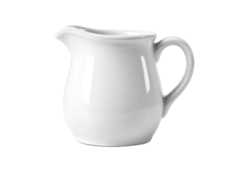 Small, white ceramic creamer or sauce pitcher