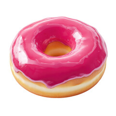 Glossy pink glazed donut