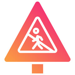 pedestrian gradient fill icon