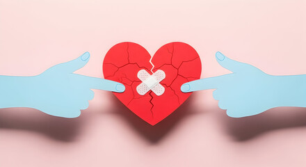 Healing a Broken Heart Paper Art Concept for Relationship Issues