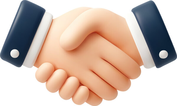 3D Vector Handshake Icon for Business Partnership and Agreement