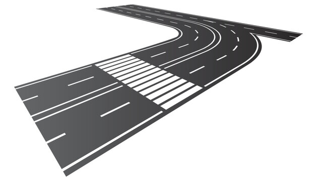 
Top view of crosswalk on car road. City street with pedestrian crossing for safety walk. Vector background of black asphalt surface with white zebra lines road marking
