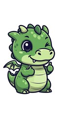Cute green dragon giving a thumbs up