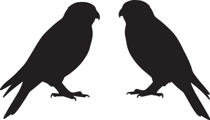 Silhouettes of two majestic Peregrine Falcons, perfect for nature, wildlife, and outdoor-themed designs with a powerful and elegant aesthetic