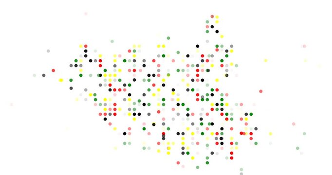 Circles Shaping Digital Art Gradually for South Sudan Country Silhouette