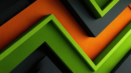 and keyword list based on the image

 Zigzag Geometry Green, Orange, Black Abstract Pattern Texture Layered Shape